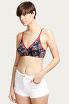 Rosaline Basics Double Layered Non Wired 3/4th Coverage Bra-Black Paisley Print — thumbnail 4