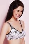 Rosaline All Day Comfort Double Layered Printed Wirefree Bra- Chocolate Floral Print — thumbnail 3
