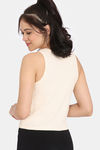 Rosaline Fun Basics Knit Cotton Loungewear Top - Ecru — thumbnail 3