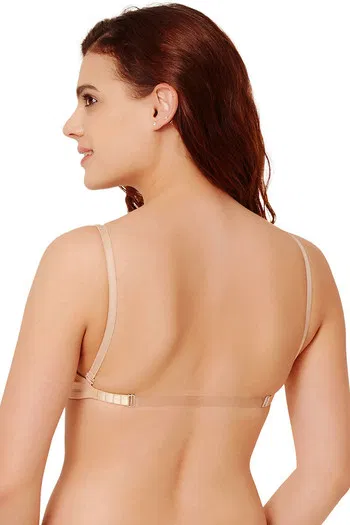 model image of Rosaline Basics Double Layered Non Wired Full Coverage Backless Bra-Skin
