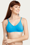 Rosaline Double Layered Wirefree Comfort Backless Bra- Tile Blue — thumbnail 1