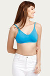Rosaline Double Layered Wirefree Comfort Backless Bra- Tile Blue — thumbnail 4
