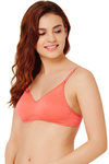Rosaline Everyday Comfort Double Layered Wirefree Convertible Bra- Coral Pink — thumbnail 3