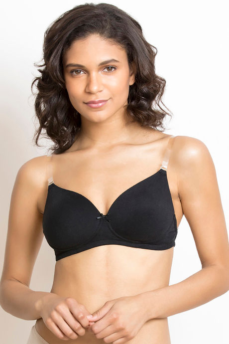 Zivame Basics Padded Non Wired 3/4th Coverage Backless Bra-Black — image 3