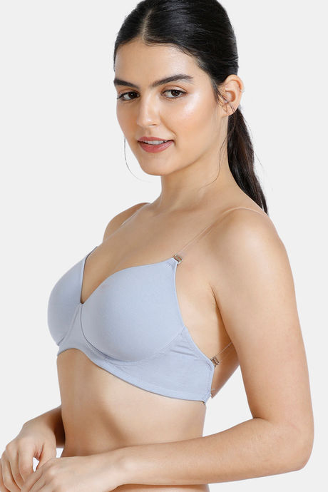 Zivame Basics Padded Non Wired 3/4th Coverage Backless Bra - Brunnera Blue — image 2