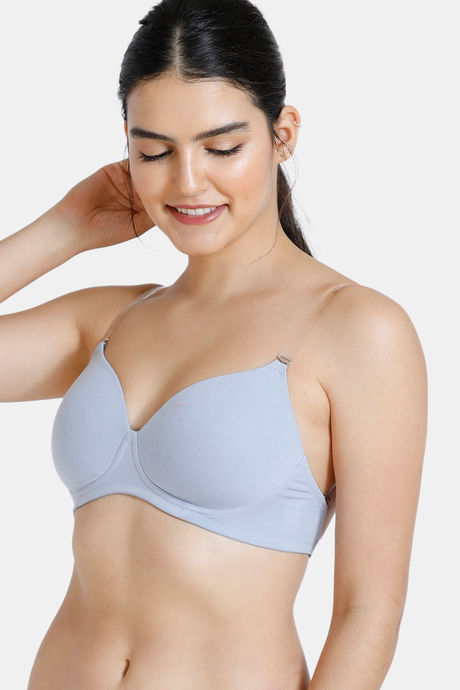Zivame Basics Padded Non Wired 3/4th Coverage Backless Bra - Brunnera Blue — image 3