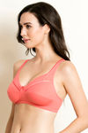 Rosaline True Curv Double Layered Non Wired Full Coverage Super Support Bra - Georgia Peach — thumbnail 2