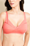 Rosaline True Curv Double Layered Non Wired Full Coverage Super Support Bra - Georgia Peach — thumbnail 5