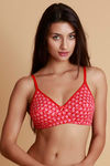 Rosaline Side Shaping Smooth Fit  3-4th Coverage Bra- Orange Tile Print — thumbnail 4