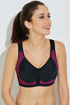 Rosaline Low Impact Wirefree Comfort Sports Bra- Black n Wine — thumbnail 5