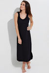 Zivame Side Slit Cotton Nighty Slip- Black — thumbnail 4