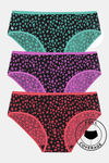 Rosaline Pure Cotton Full Coverage Slim Elastic Panty (Pack of 3)- Leaf Doodle Print — thumbnail 1