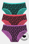 Rosaline Pure Cotton Full Coverage Zigzag Panty (Pack of 3)- Heart n Star Print — thumbnail 1