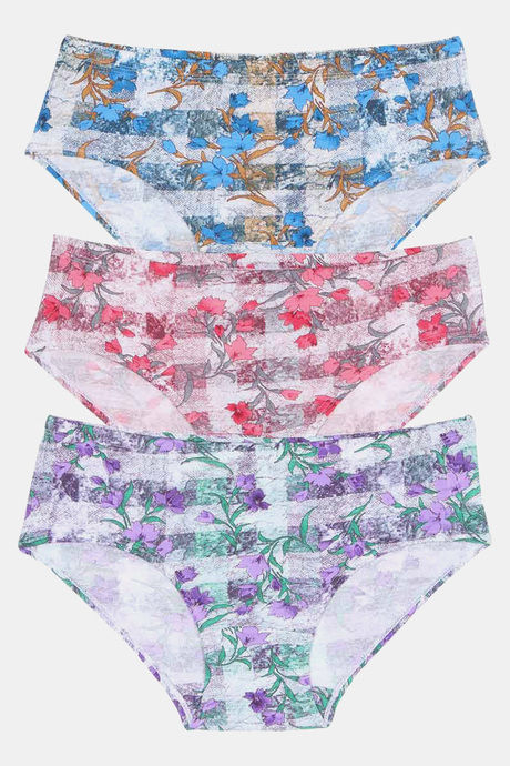 Rosaline Pure Cotton Full Coverage Floral Zest Panty (Pack of 3) — image 4