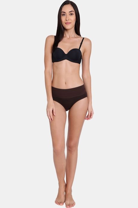 Red Rose High Rise Full Coverage Tummy Tucker Hipster Panty -  Coffee — image 3