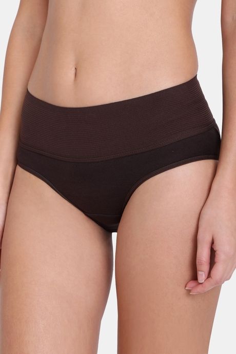 Red Rose High Rise Full Coverage Tummy Tucker Hipster Panty -  Coffee — image 4