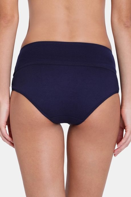 Red Rose High Rise Full Coverage Tummy Tucker Hipster Panty - Navy — image 2