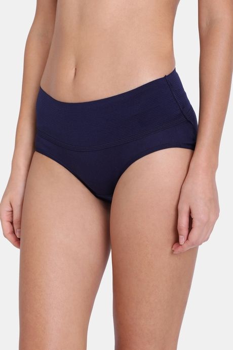 Red Rose High Rise Full Coverage Tummy Tucker Hipster Panty - Navy — image 4