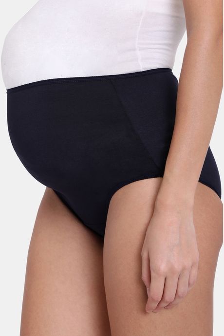 Red Rose High Rise Breathable Full Coverage Pregnancy Panty - Navy — image 6