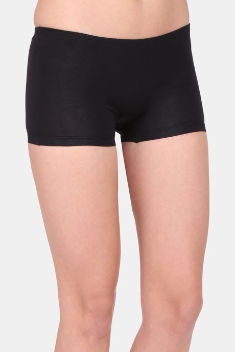 Red Rose Mid Rise Full Coverage Boyshort - Black — image 4