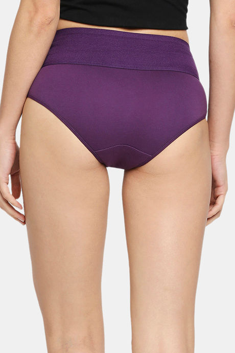 Red Rose High Rise Full Coverage Tummy Tucker Hipster Panty - Purple — image 2