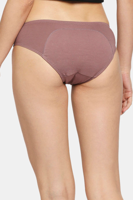 Red Rose Leakproof Period Panties - Mid-Rise Full Coverage Breathable Hipster - Brown — image 2
