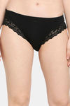 Red Rose Medium Rise Full Coverage Hipster Panty - Black — thumbnail 1
