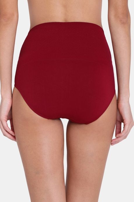Red Rose Seamless Strechable High Rise Full Coverage Tummy Tucker Hipster Panty - Navy — image 2