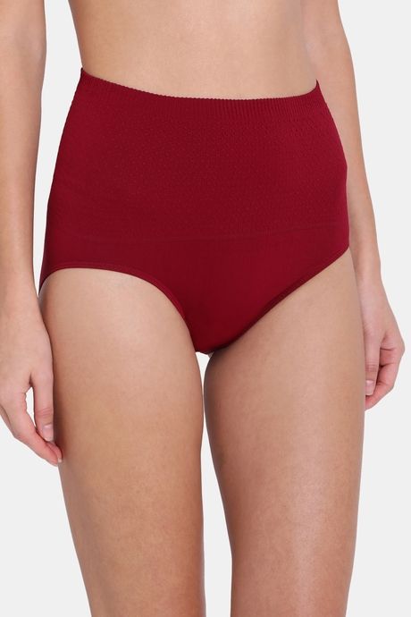 Red Rose Seamless Strechable High Rise Full Coverage Tummy Tucker Hipster Panty - Navy — image 4