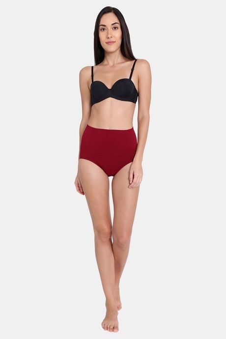 Red Rose Seamless Strechable High Rise Full Coverage Tummy Tucker Hipster Panty - Navy — image 5