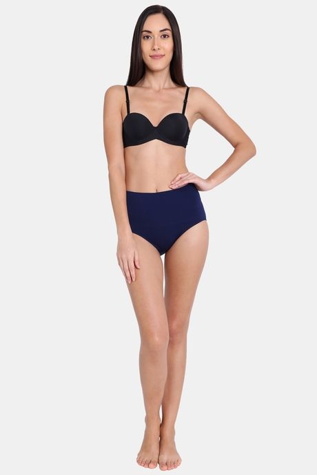 Red Rose Seamless Strechable High Rise Full Coverage Tummy Tucker Hipster Panty - Navy — image 5