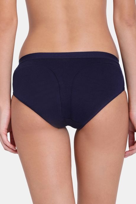 Red Rose Cotton Mid Waist Hips Enhancing Shaper Panty - Navy — image 2