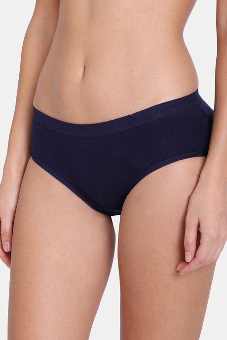 Red Rose Cotton Mid Waist Hips Enhancing Shaper Panty - Navy — image 3