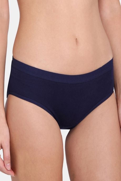 Red Rose Cotton Mid Waist Hips Enhancing Shaper Panty - Navy — image 4