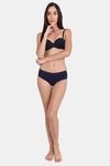 Red Rose Cotton Mid Waist Shaper Panty - Navy — thumbnail 5