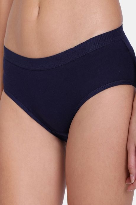 Red Rose Cotton Mid Waist Hips Enhancing Shaper Panty - Navy — image 7