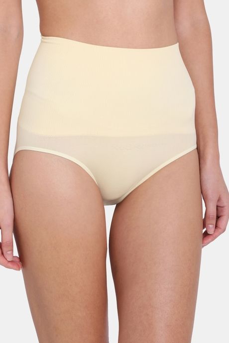 Red Rose Seamless Strechable High Rise Full Coverage Tummy Tucker Hipster Panty - Skin — image 4