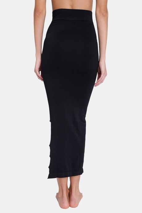 Red Rose Cotton Infused Medium Control Flared Saree Shapewear - Black — image 2