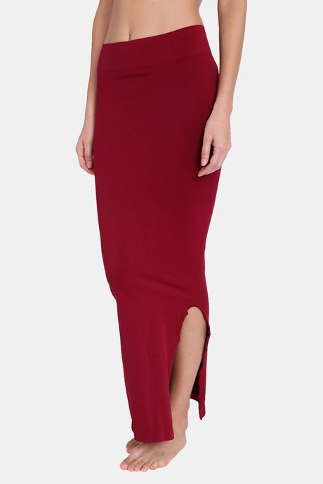 Red Rose Cotton Infused Medium Control Flared Saree Shapewear - Maroon — image 3