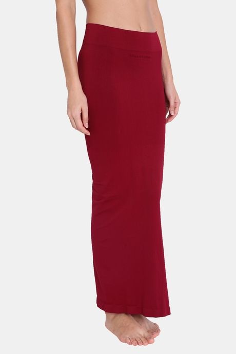 Red Rose Cotton Infused Medium Control Flared Saree Shapewear - Maroon — image 4