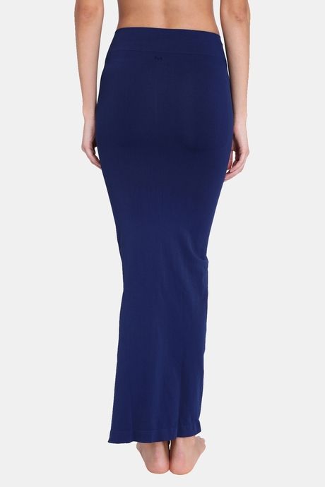 Red Rose Cotton Infused Medium Control Flared Saree Shapewear - Navy — image 2