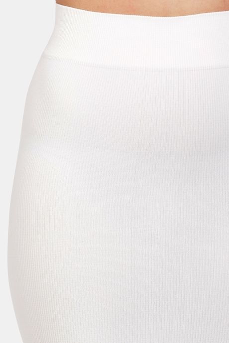 Red Rose Cotton Infused Medium Control Flared Saree Shapewear - White — image 6