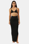 Red Rose Cotton Infused Medium Control Flared Saree Shapewear - Black — thumbnail 4
