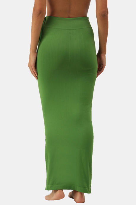 Red Rose Cotton Infused Medium Control Flared Saree Shapewear - Green — image 2