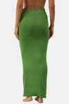 Red Rose Cotton Infused Medium Control Flared Saree Shapewear - Green — thumbnail 2
