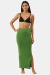 Red Rose Cotton Infused Medium Control Flared Saree Shapewear - Green — thumbnail 4