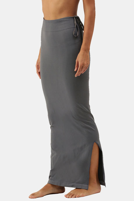 Red Rose Cotton Infused Medium Control Flared Saree Shapewear - Grey — image 3