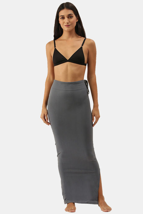 Red Rose Cotton Infused Medium Control Flared Saree Shapewear - Grey — image 4