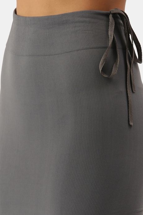 Red Rose Cotton Infused Medium Control Flared Saree Shapewear - Grey — image 5