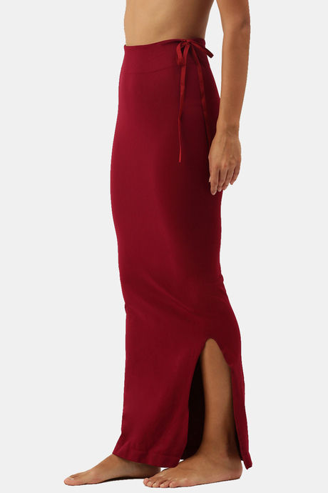 Red Rose Cotton Infused Medium Control Flared Saree Shapewear - Maroon — image 3